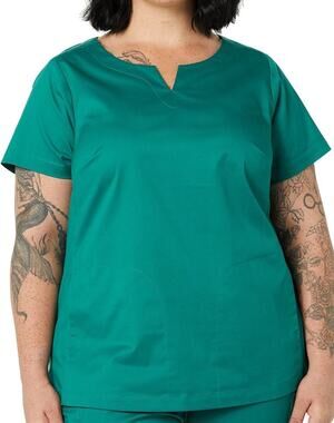 Amazon Essentials Scrub Top Classic Fit Split Neck Crew Women's 2X Green NWT